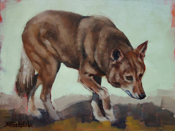 Wolf Art Print featuring the painting Steppin' Wolf by Margaret Stockdale