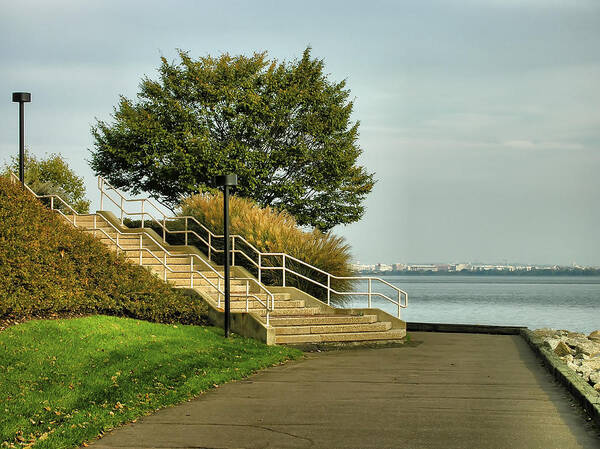 Stairs Art Print featuring the photograph Steps and River Walk I by Steven Ainsworth