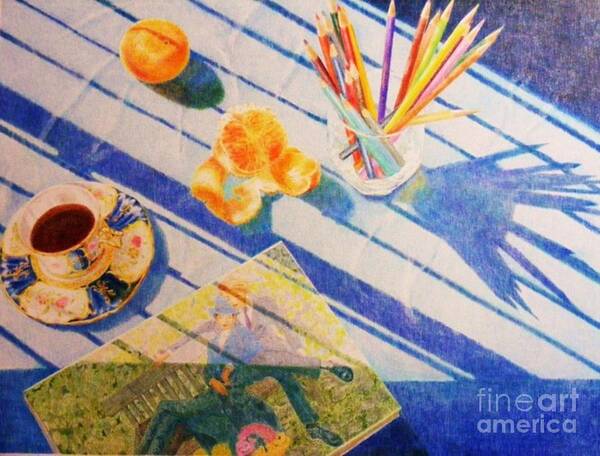 Still Life Art Print featuring the painting Still Life With Shade by Celine K Yong