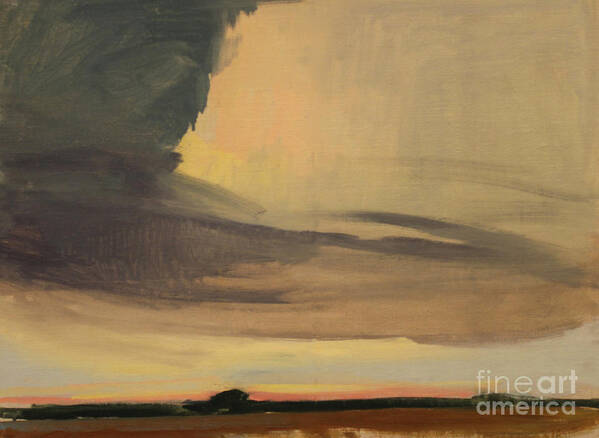 Sky Art Print featuring the painting Storm Clouds and Sunset 1940 by Art By Tolpo Collection