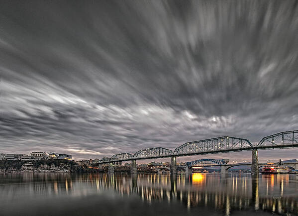 Landscape Art Print featuring the photograph Storm Moving In over Chattanooga by Steven Llorca