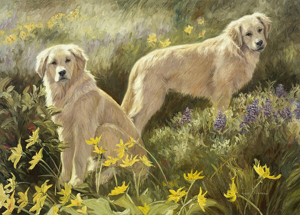 Dog Art Print featuring the painting Summer Day by Lucie Bilodeau
