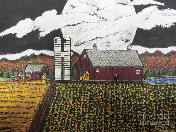 Beautiful  Art Print featuring the painting Sun Flower Farm by Jeffrey Koss