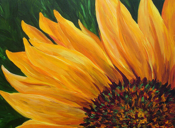 Flowers Art Print featuring the painting Sunflower from Summer by Mary Jo Zorad