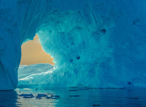 Scoresby Art Print featuring the photograph Sunlit Window - Greenland Iceberg Photograph by Duane Miller