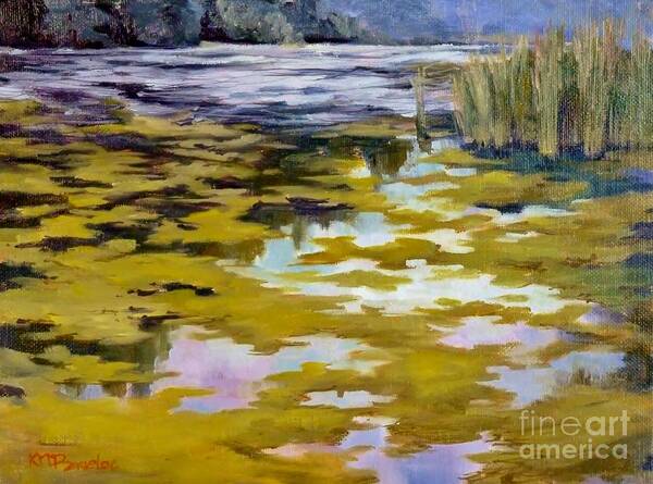 Summer Art Print featuring the painting Sunrise on the Water by K M Pawelec