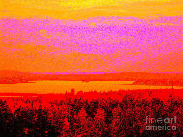 Landscape Canvas Prints Art Print featuring the photograph Sunset glow by Pauli Hyvonen