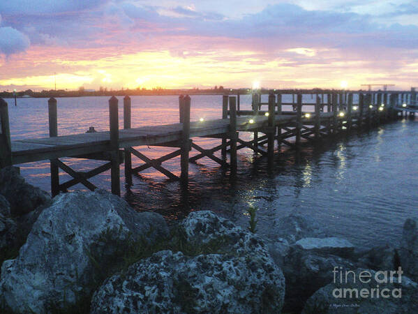 Blue Art Print featuring the photograph Sunset on Indian River by Megan Dirsa-DuBois