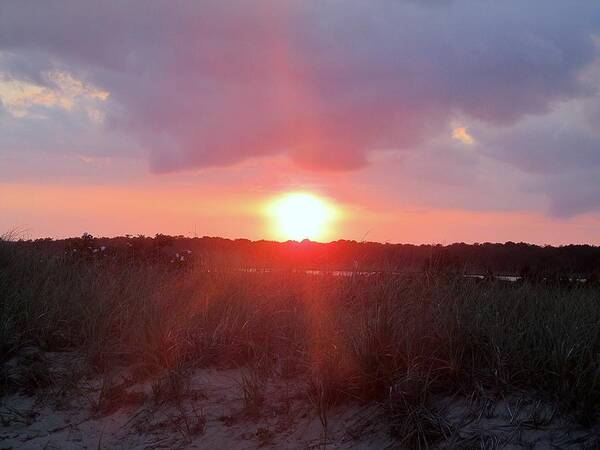 Horizon Art Print featuring the photograph Sunset Over the Dunes by Loretta Pokorny