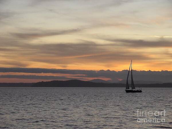 Sunset Art Print featuring the photograph Sunset Sail in Seattle by Laura Wong-Rose