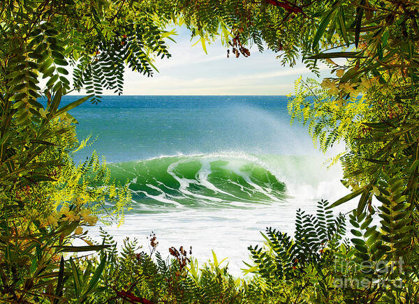 Background Art Print featuring the photograph Surfing Paradise by Carlos Caetano