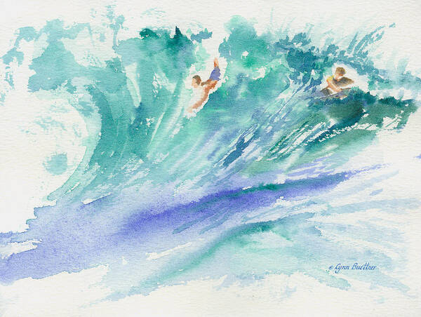 Surf's Up Art Print featuring the painting Surf's Up by Lynn Buettner