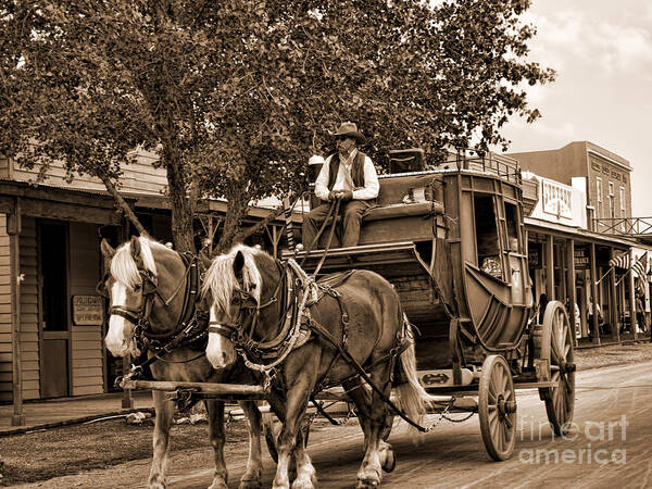 Tombstone Art Print featuring the photograph Taking the Stage out West by Brenda Kean