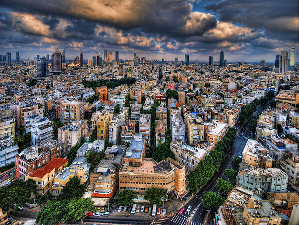 Israel Art Print featuring the photograph Tel Aviv lookout by Ron Shoshani