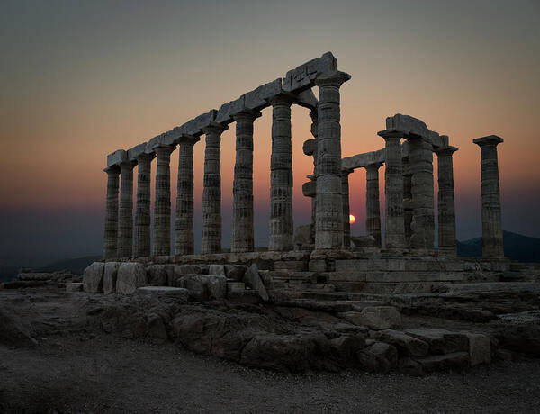 Scenics Art Print featuring the photograph Temple Of Poseidon, Sounion, Greece by Ed Freeman