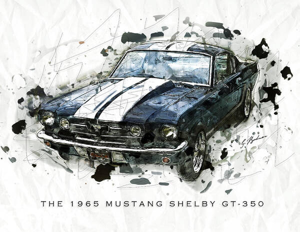 Ford Art Print featuring the digital art The 1965 Shelby GTO-350 #3 by Gary Bodnar