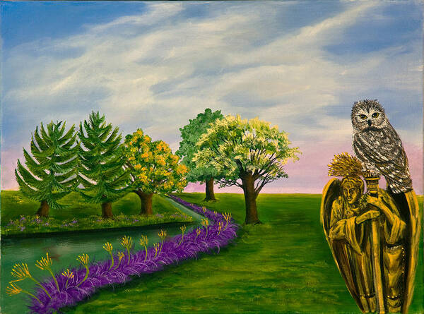 Susan Culver Fine Art Prints Art Print featuring the painting The Angel and the Owl by Susan Culver