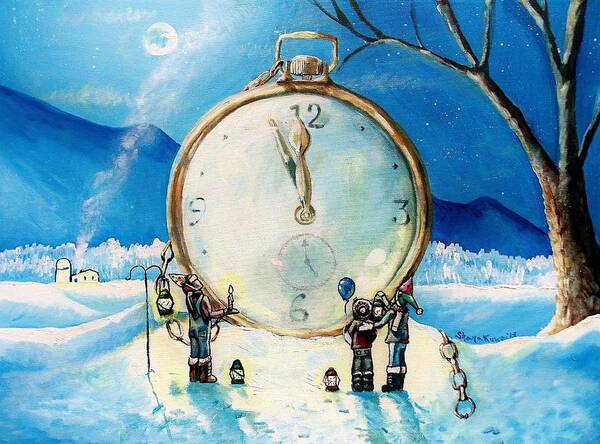 Watch Art Print featuring the painting The Big Countdown by Shana Rowe Jackson