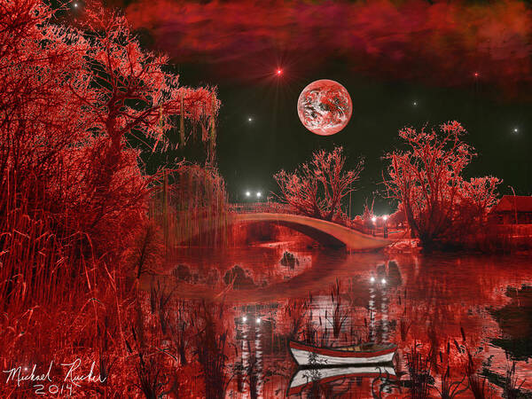 Elizabeth Park Art Print featuring the photograph The Blood Moon by Michael Rucker