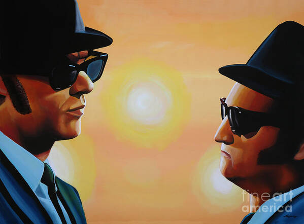 The Blues Brothers Art Print featuring the painting The Blues Brothers by Paul Meijering