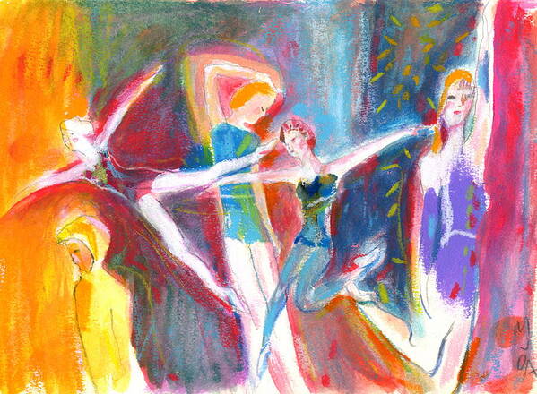 Dance Art Print featuring the painting The Dancers by Mary Armstrong