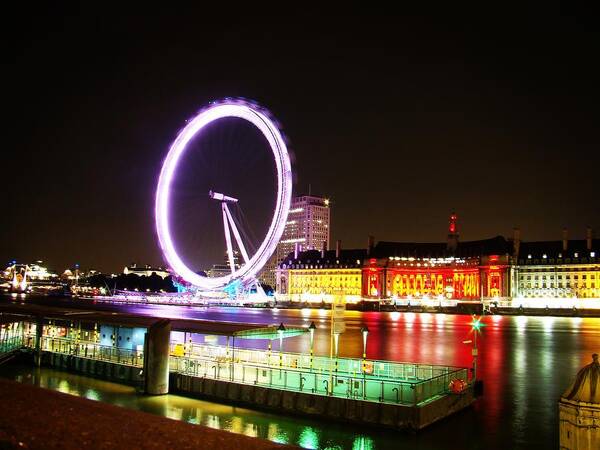 The London Eye Art Print featuring the photograph The Eye in Colors by Zinvolle Art