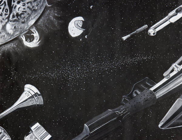 Charcoal Art Print featuring the drawing The Final Frontier by Aaron Kittredge