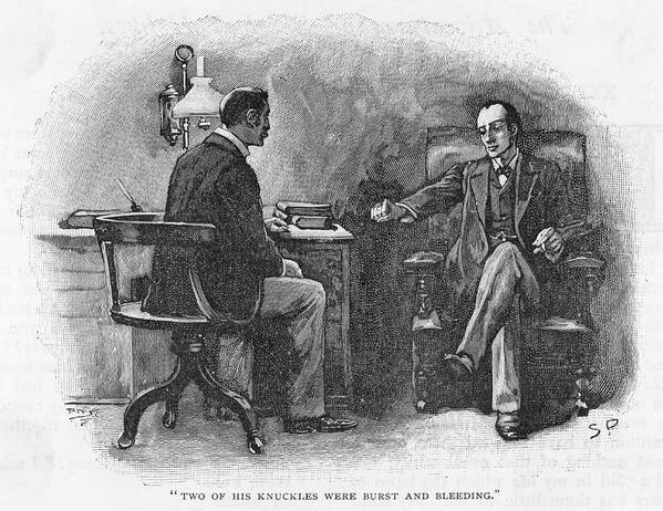 Holmes Art Print featuring the drawing The Final Problem Holmes Shows Watson by Mary Evans Picture Library