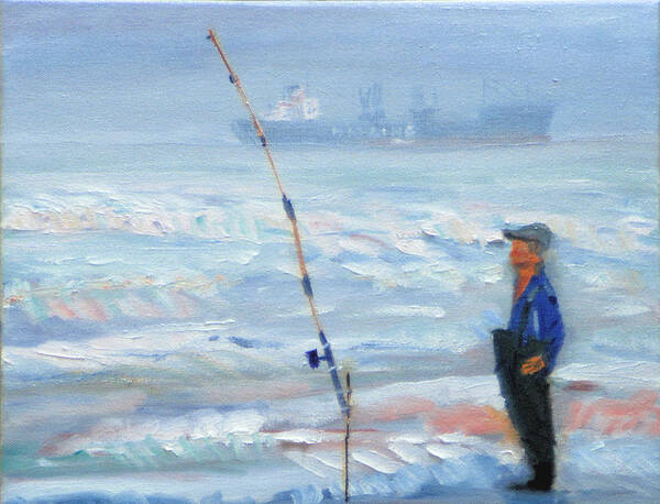 Painting Art Print featuring the painting The Fishing Man by Michael Daniels