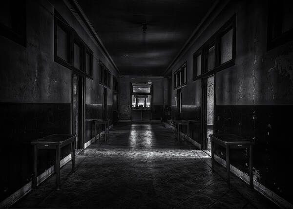 Urbex Art Print featuring the photograph The Long walk by Rob Dietrich