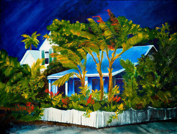 Night Sky Art Print featuring the painting The Old Conch House by Phyllis London