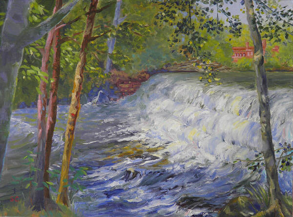 Old Mill Stream Art Print featuring the painting The Old Mill Stream by Sharon Casavant