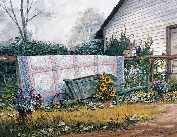 Michael Humphries Art Print featuring the painting The Old Quilt by Michael Humphries