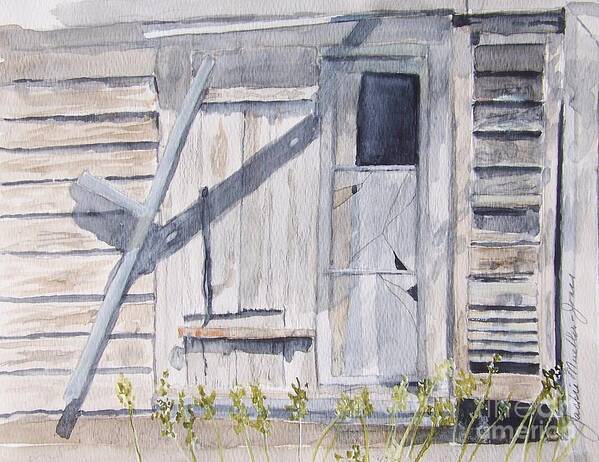 Barn Art Print featuring the painting The Remains by Jackie Mueller-Jones