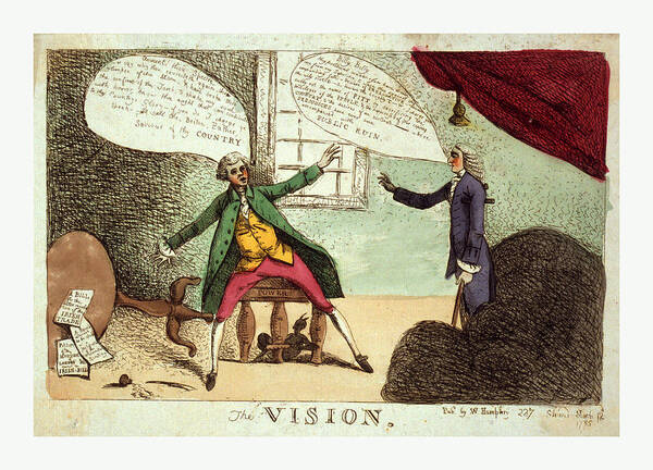 Vision Art Print featuring the drawing The Vision, Engraving 1785, A Young Man, Possibly William by English School