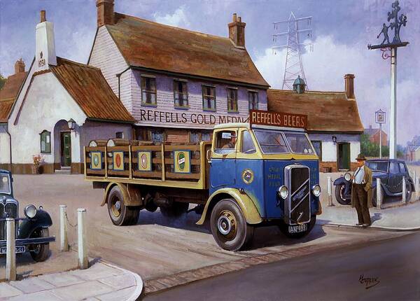 Commission A Painting Art Print featuring the painting The Woodman pub. by Mike Jeffries