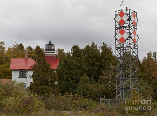 Lighthouse Art Print featuring the photograph Grand Traverse Lights - Then and Now by Ann Horn