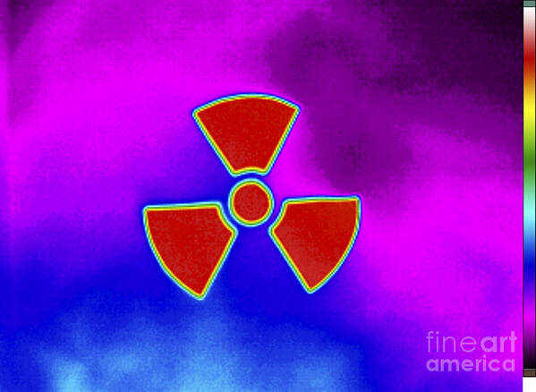 Danger Art Print featuring the photograph Thermogram Of A Radiation Sign by GIPhotoStock