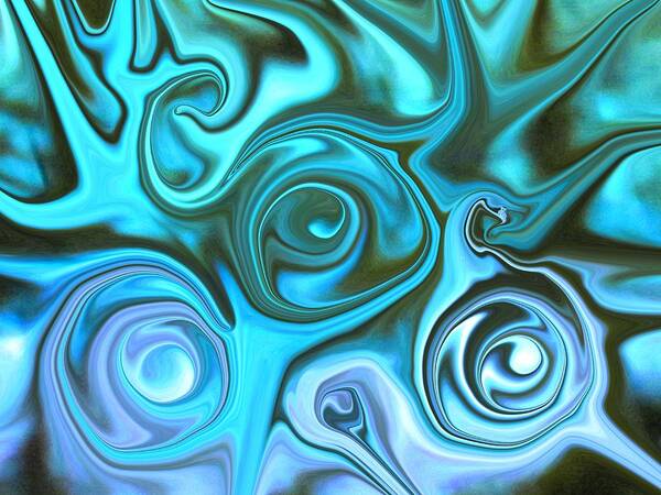 Photography Art Print featuring the photograph Turquoise - Satin Swirls by Susan Carella
