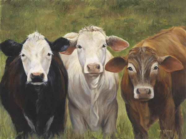 Three Amigos Print Art Print featuring the painting Three Amigos by Cheri Wollenberg