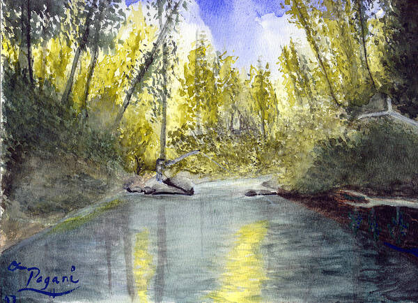 Wilson River Art Print featuring the painting Tillamook Fishing by Chriss Pagani