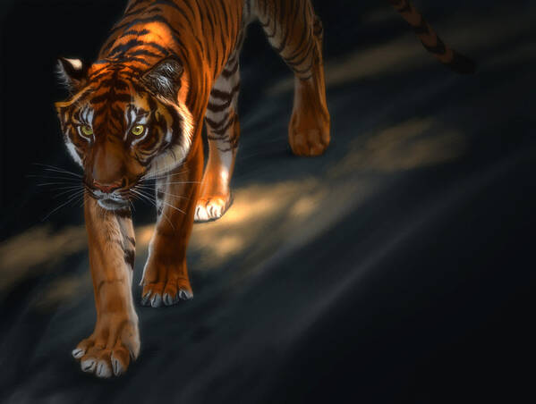  Art Print featuring the digital art Torch Tiger 2 by Aaron Blaise