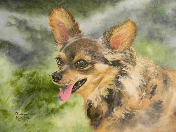 Dog Art Print featuring the painting Torry by Duwayne Williams