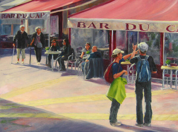Tourists Art Print featuring the painting Tourists by Connie Schaertl