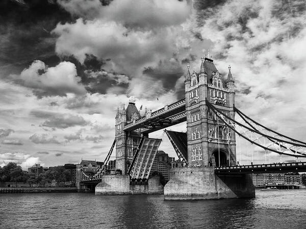England Art Print featuring the photograph Tower Bridge Open During The 2012 by Jason Friend Photography Ltd