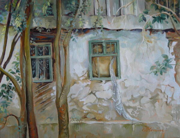 House Art Print featuring the painting Traces of time by Elena Oleniuc