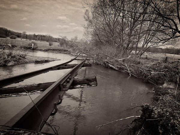 Decay Art Print featuring the photograph Tracks washed out by Chris Bordeleau