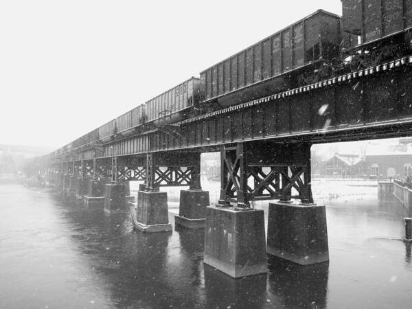 Train Art Print featuring the photograph Train on a Trestle by Gordon Cain