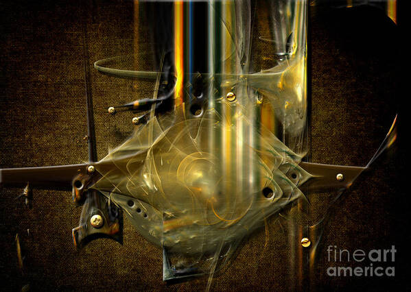 Abstract Art Print featuring the digital art Trombone machine by Alexa Szlavics