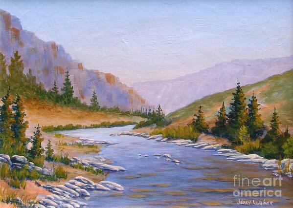 Stream Art Print featuring the painting Trout Stream by Jerry Walker